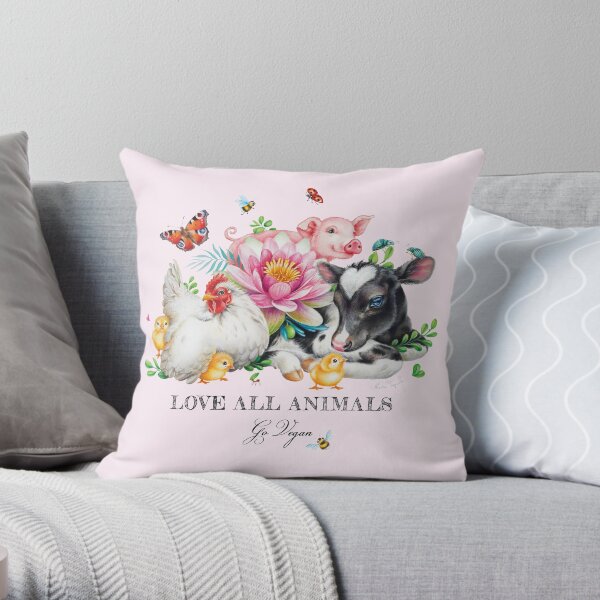 Vegan summer by Maria Tiqwah Throw Pillow