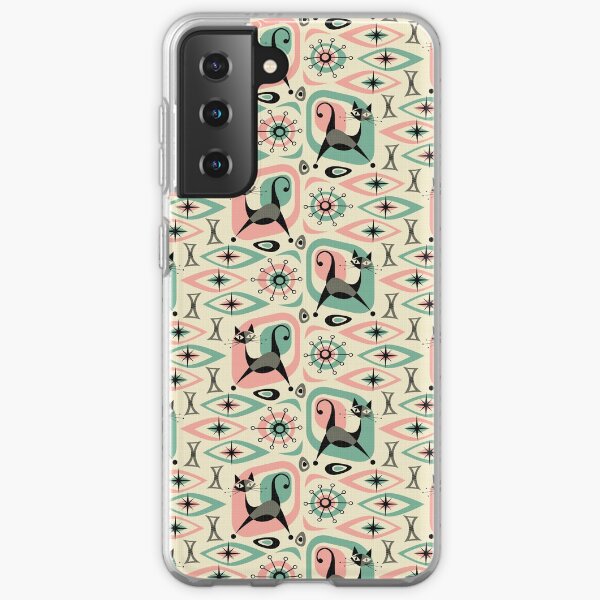 Mid Century Cat Abstract Samsung Galaxy Soft Case