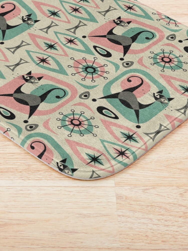 Alternate view of Mid Century Cat Abstract Bath Mat