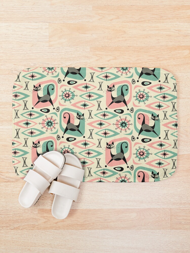 Alternate view of Mid Century Cat Abstract Bath Mat