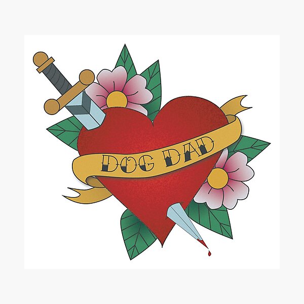 Item preview, Dog Dad Old Fashioned Tattoo designed and sold by obscuritea.