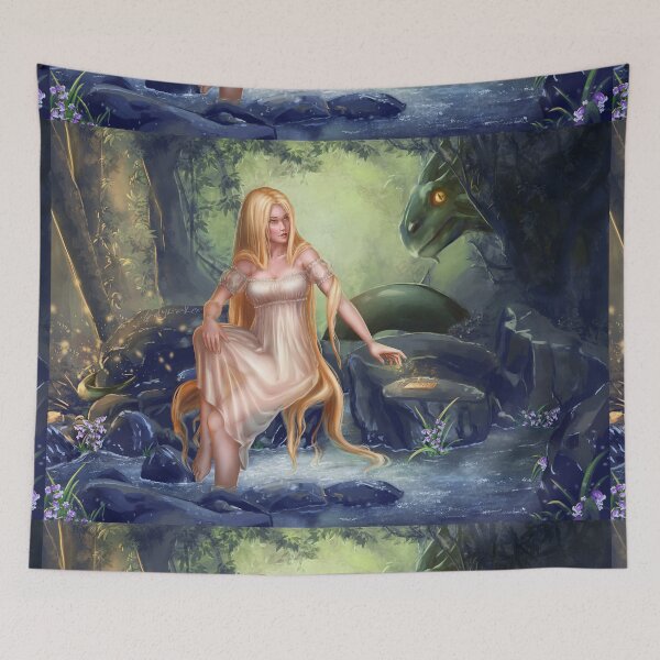 Item preview, Xana y Cuelebre Asturian Mythology designed and sold by ladykraken.