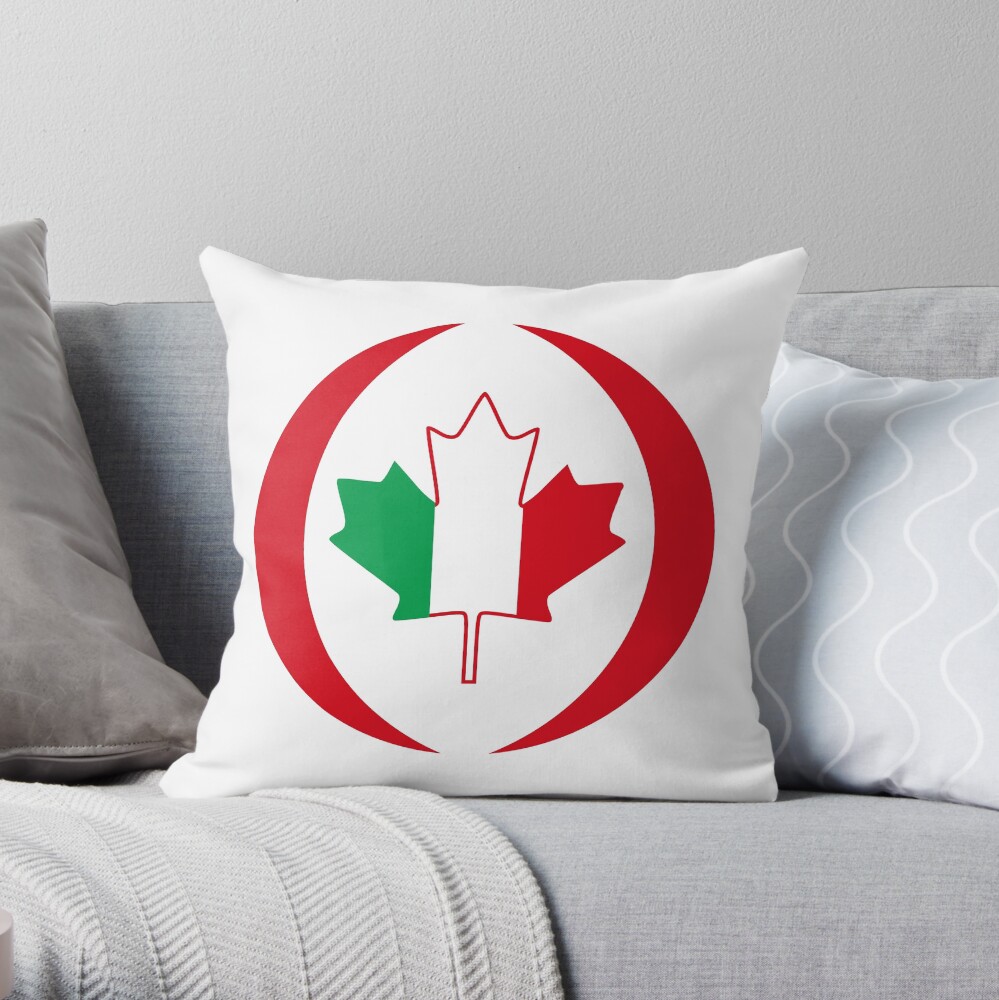 Italian Canadian Multinational Patriot Flag Series Throw Pillow