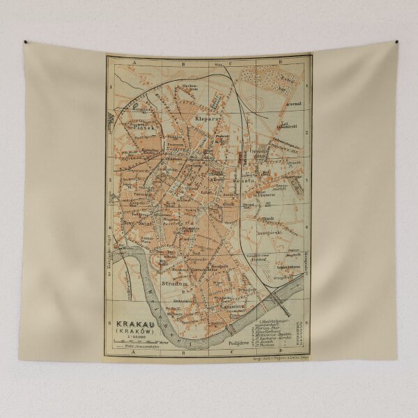 Item preview, Vintage Krakow Poland Map (1911) designed and sold by BravuraMedia.