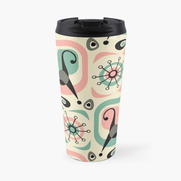 Mid Century Cat Abstract Travel Mug