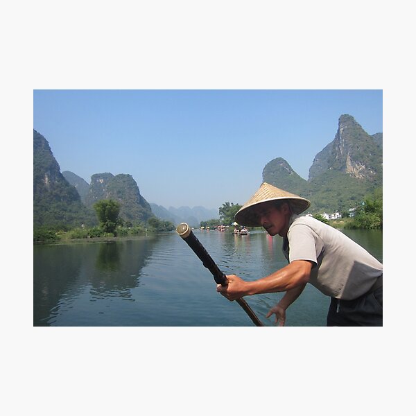 Cruising the mountains of Yangshuo Photographic Print