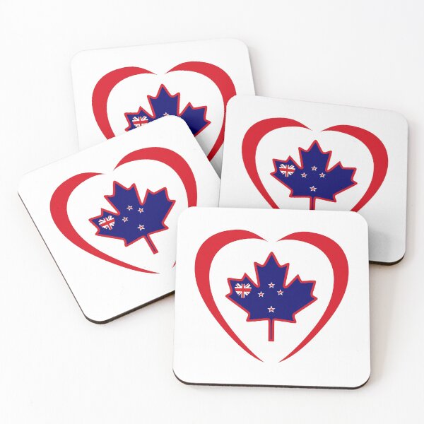 Item preview, New Zealander Canadian Multinational Patriot Flag Series (Heart) designed and sold by Carbon-Fibre Media.