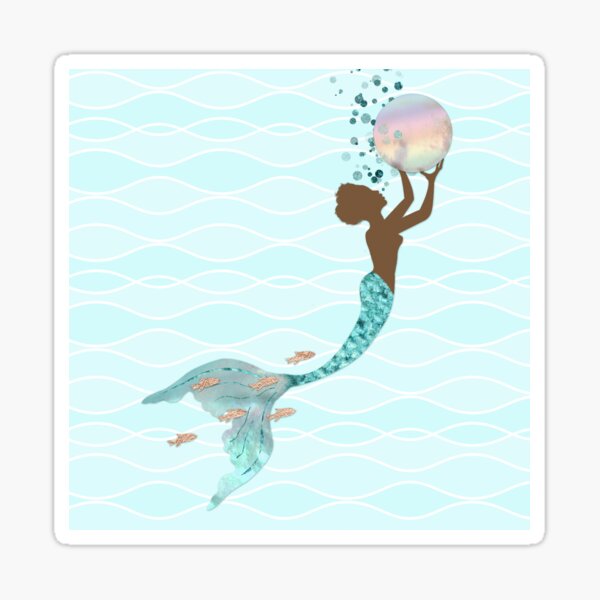 Item preview, Beautiful Black Mermaid with a Giant Pearl designed and sold by Glimmersmith.