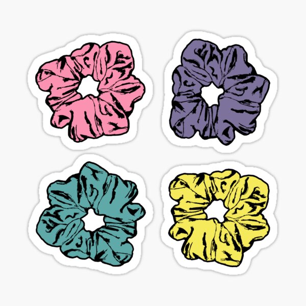 Pink Scrunchie Stickers Redbubble