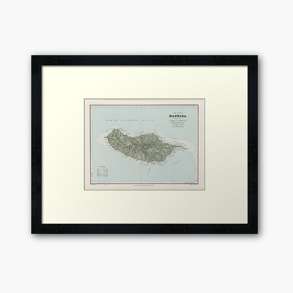 Vintage Madeira Island Map (1904) Framed Art Print