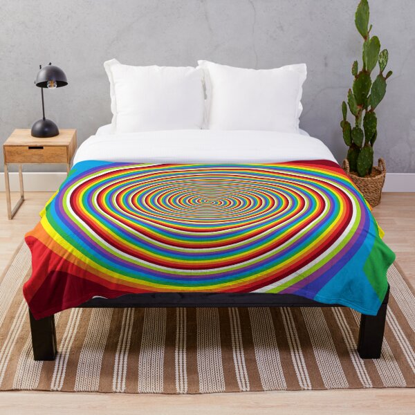 Op art - art movement, short for optical art, is a style of visual art that uses optical illusions Throw Blanket