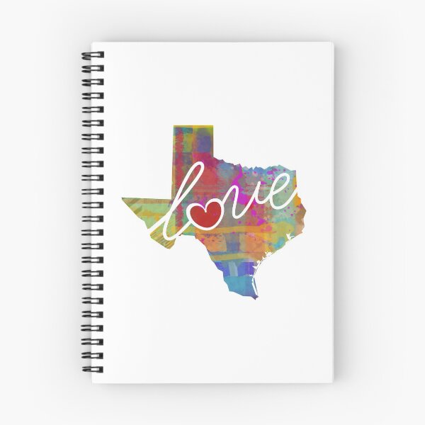 Artikelvorschau, Texas (TX) Love - Eine farbenfrohe Aquarell-Staatskarten-Silhouette entworfen und verkauft von traciwithani.