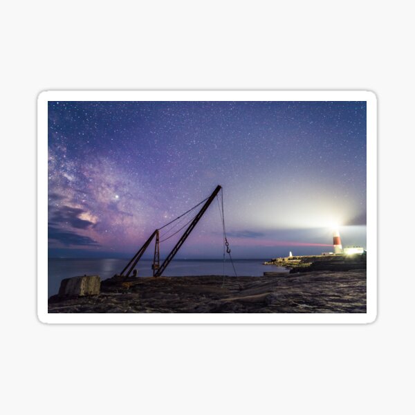 Milkyway above Portland Bill Lighthouse Sticker