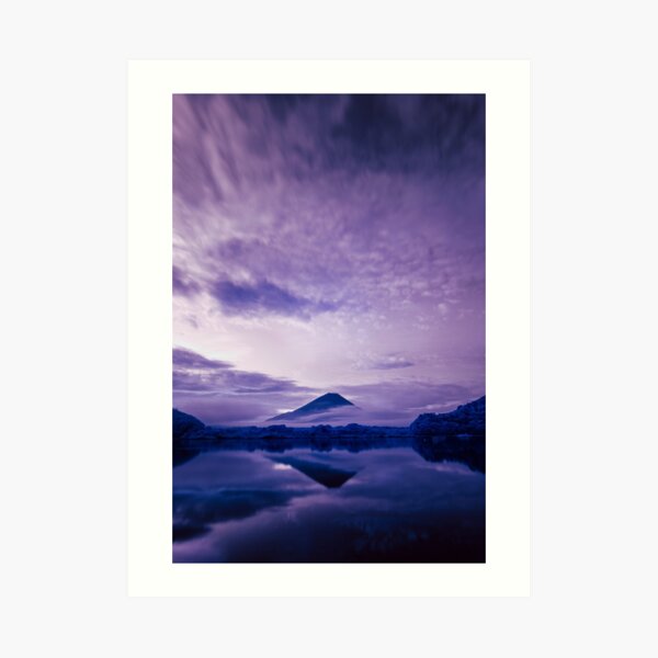 Mount Fuji under an infrared night sky Art Print