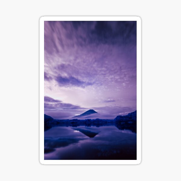 Mount Fuji under an infrared night sky Sticker