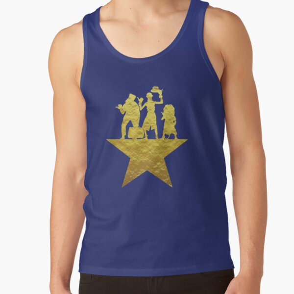 Hitchhiking Ghosts Hamilton Star Mashup Black and Gold Tank Top