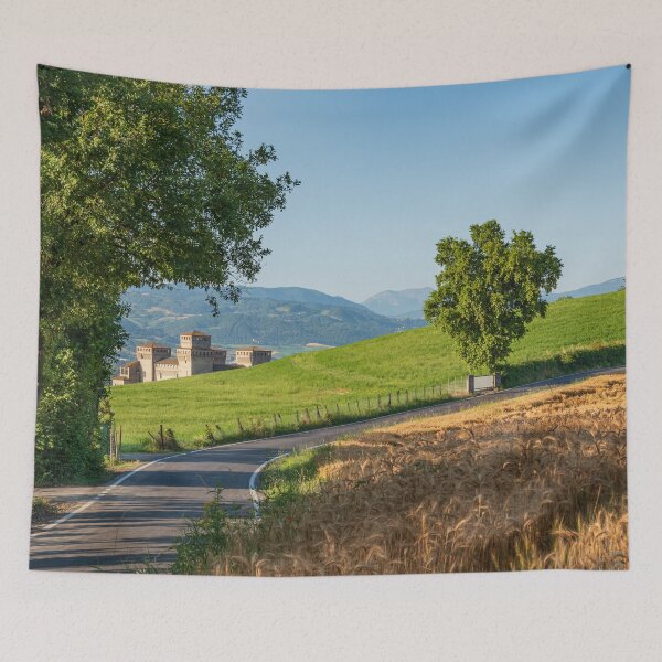 Item preview, Castle surrounded by green fields and wheat fields in Italy designed and sold by brambillasimone.
