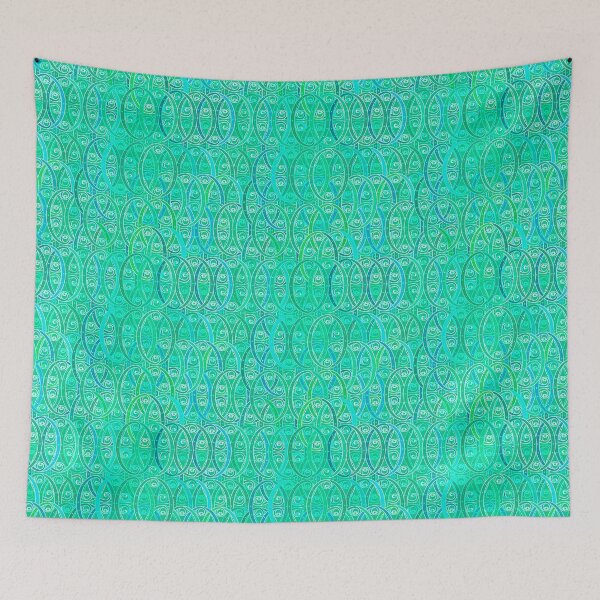 Item preview, Arabesque Damask, Aqua and Turquoise designed and sold by Marymarice.