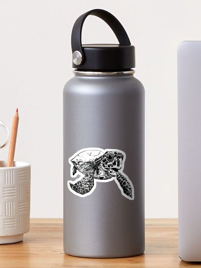 Thumbnail 1 of 3, Sticker, Hawksbill Sea Turtle designed and sold by SandraEichner.