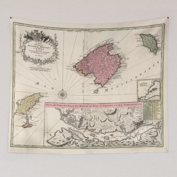 Aperçu de l'œuvre Carte d'époque des îles Baléares (1741) créée et vendue par BravuraMedia.