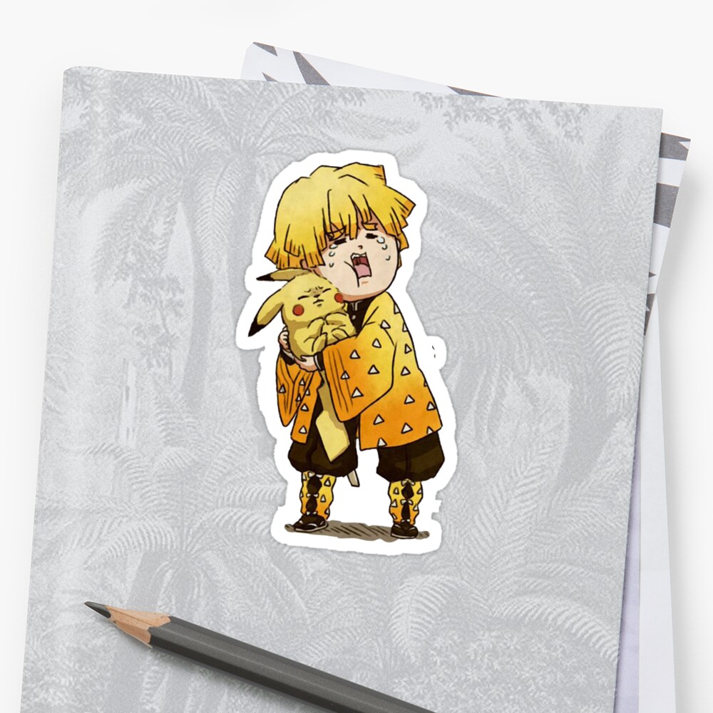 zenitsu sticker sticker by francesco2m redbubble