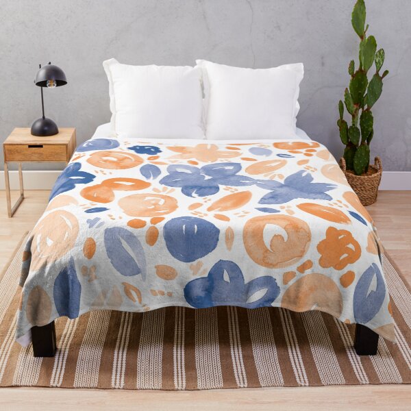 Item preview, Floral Pattern #5 | Orange and Blue designed and sold by RebeccaFlaherty.