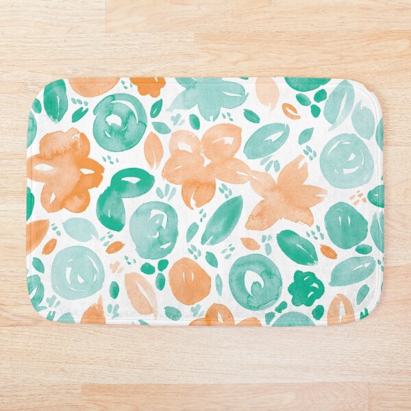 Artikelvorschau, Blumenmuster # 5 | Orange und Minze entworfen und verkauft von RebeccaFlaherty.