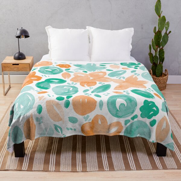 Item preview, Floral Pattern #5 | Orange and Mint designed and sold by RebeccaFlaherty.