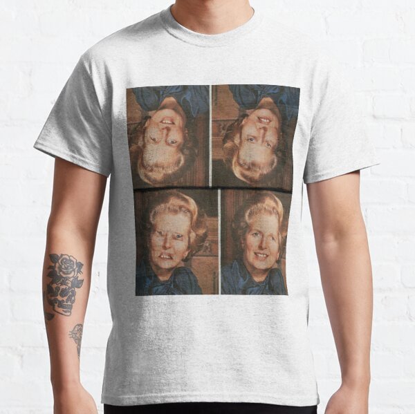 Margaret Thatcher upside down Face. Thatcher illusion. Thatcher Effect Classic T-Shirt