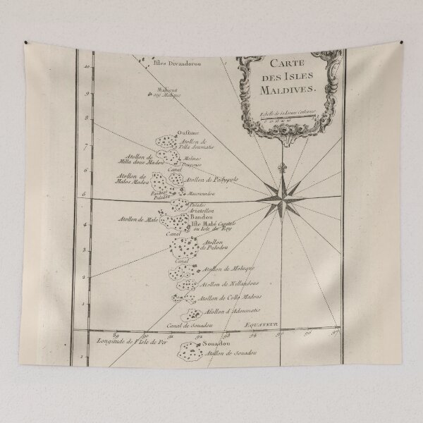 Item preview, Vintage Maldives Map (1764) designed and sold by BravuraMedia.