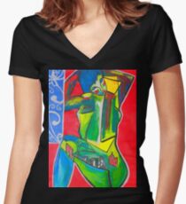 Portrait Women's Fitted V-Neck T-Shirt