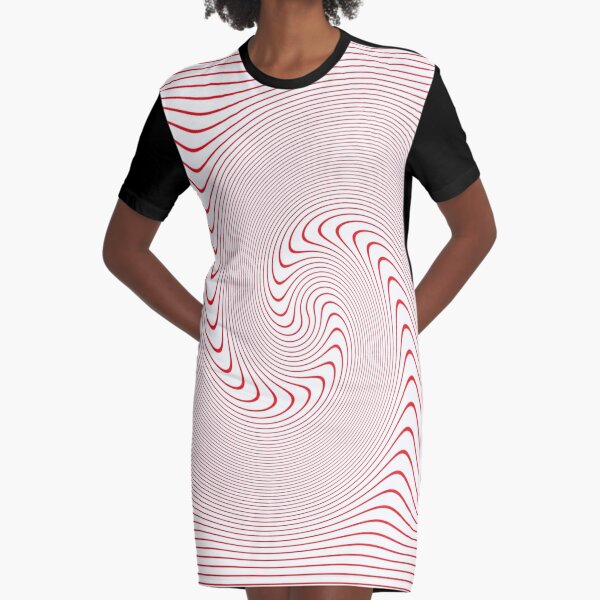 Drawings of a Wave, #Spiral, #Symmetry, #illusion, #drawings, wave Graphic T-Shirt Dress