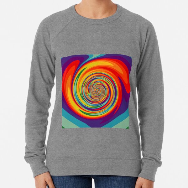 #Spiral, #Symmetry, #illusion, #drawings, wave Lightweight Sweatshirt