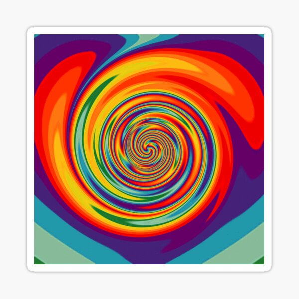 #Spiral, #Symmetry, #illusion, #drawings, wave Sticker