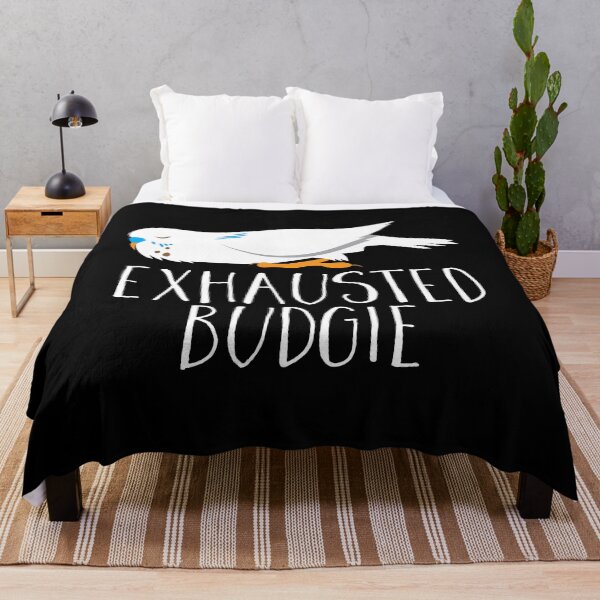 Item preview, exhausted budgie with matching night owl and early bird designed and sold by jazzydevil.