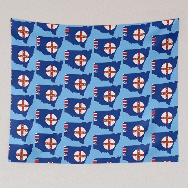 Item preview, New South Wales Australia Map With Flag designed and sold by Havocgirl.