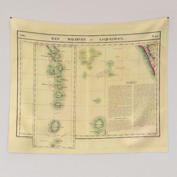Item preview, Vintage Maldives Map (1827) designed and sold by BravuraMedia.
