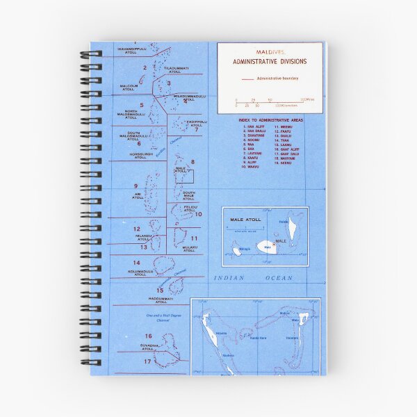Item preview, Vintage Maldives Map (1977) designed and sold by BravuraMedia.