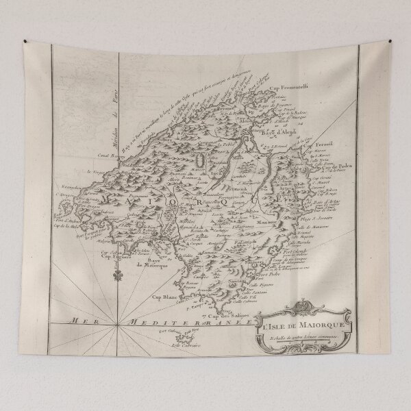Item preview, Vintage Mallorca Spain Map (1764) designed and sold by BravuraMedia.