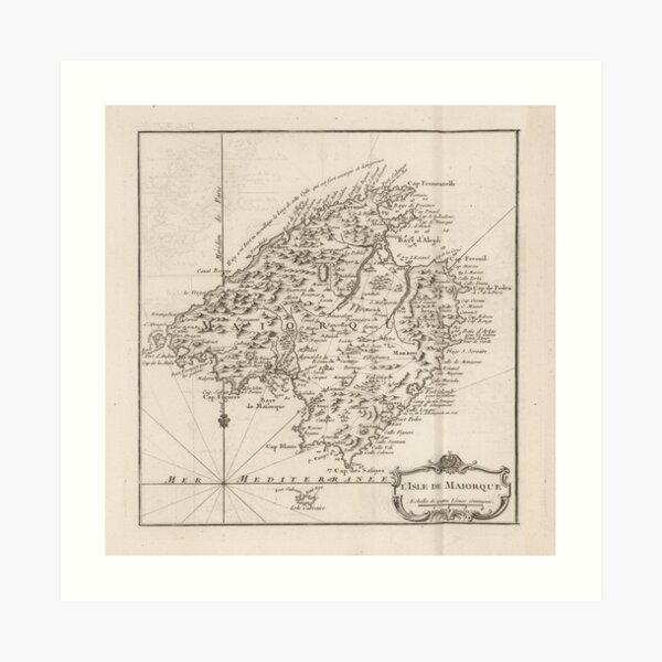 Vintage Mallorca Spanien Karte (1764) Kunstdruck