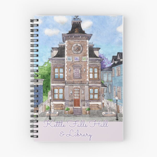 Item preview, Kettle Falls Hall & Library - Watercolor designed and sold by TheJessaChannel.