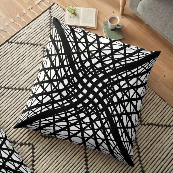 Op art - art movement, short for optical art, is a style of visual art that uses optical illusions Floor Pillow