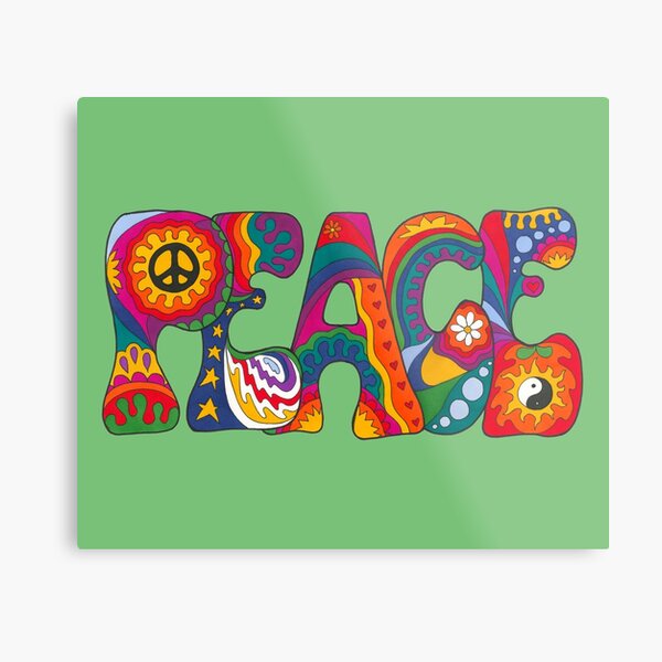 Psychedelic Peace Metal Print