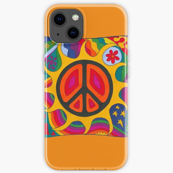 Psychedelic Flaming Peace iPhone Soft Case