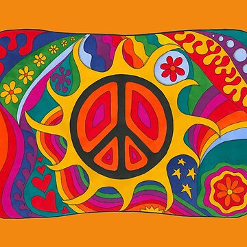Artwork thumbnail, Psychedelic Flaming Peace by kelkel66