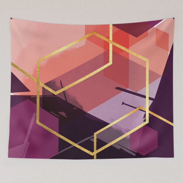 Item preview, Abstract Landscape in Magenta, Coral and Plum designed and sold by UrbanEpiphany.