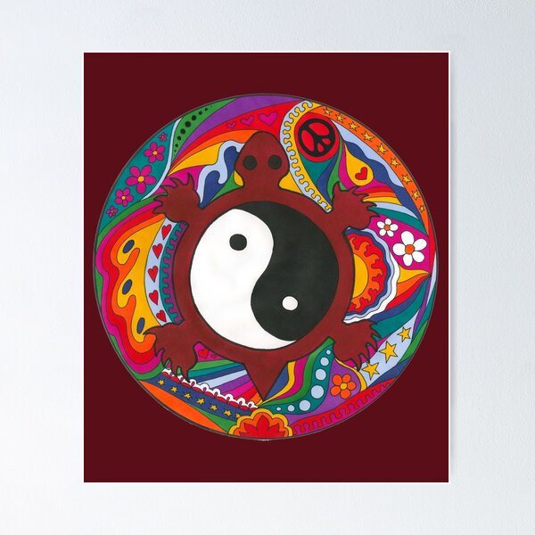 Item preview, Psychedelic Turtle Yin Yang designed and sold by Kellie Espie Art.