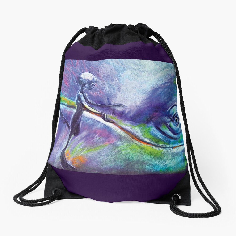 Consulting with the Whale Nations Drawstring Bag