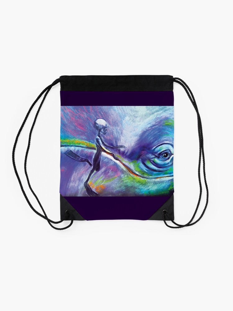 Alternate view of Consulting with the Whale Nations Drawstring Bag