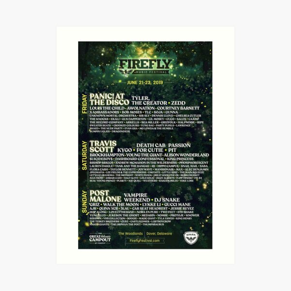 firefly-2019-lineup-art-print-for-sale-by-joellenrd-redbubble